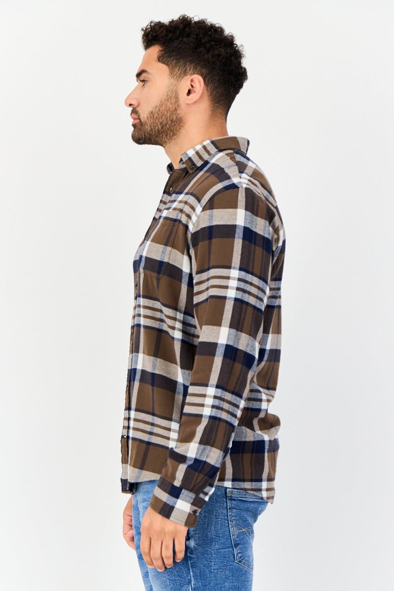 Jack Jones Men Regular Fit Long Sleeve Plaid Casual Shirt, Multicolor  - Image 4