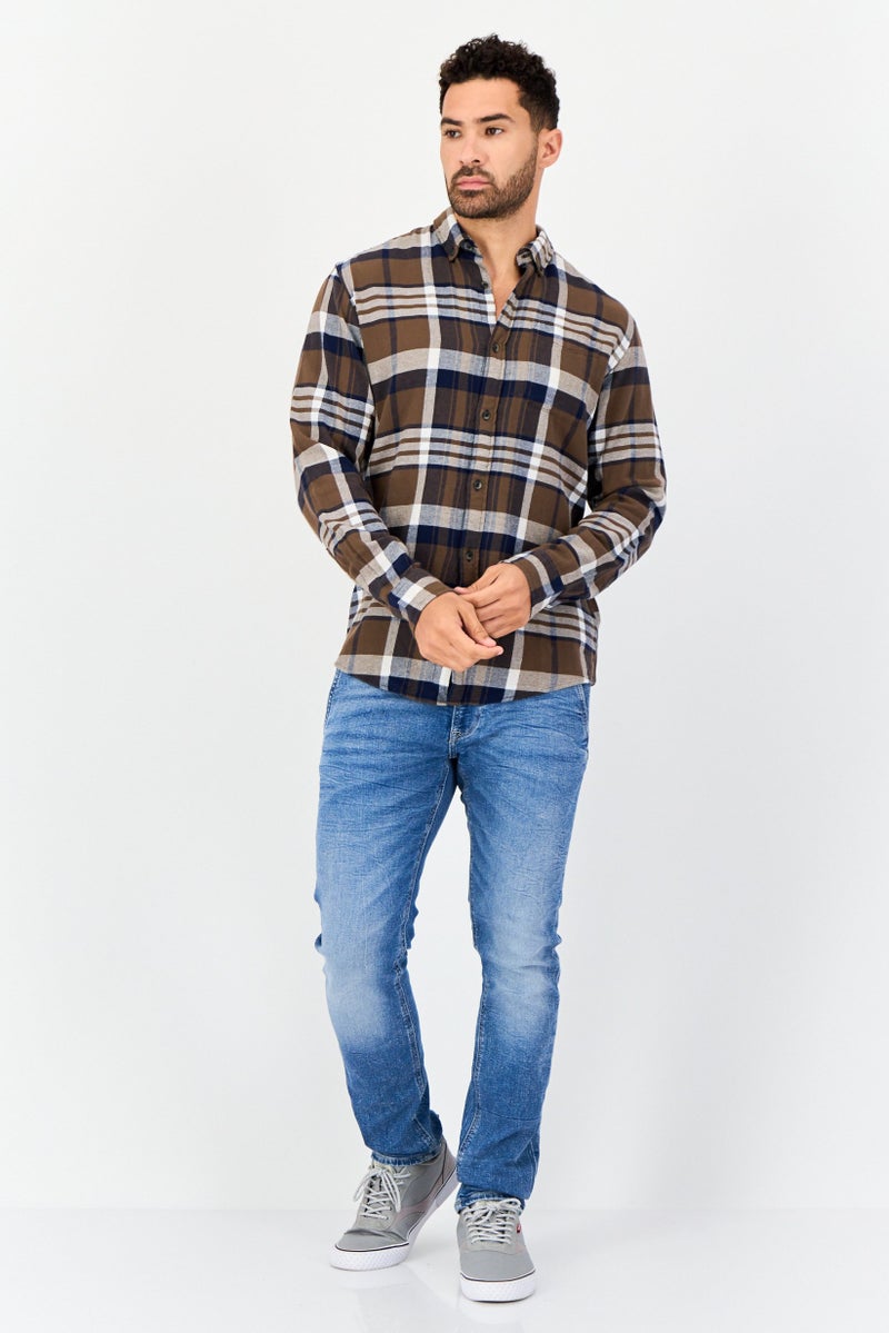Jack Jones Men Regular Fit Long Sleeve Plaid Casual Shirt, Multicolor  - Image 2