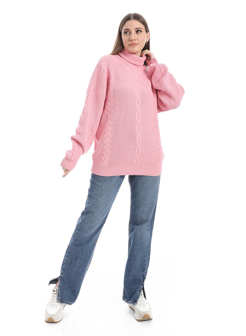 سيزار بلوفر صوف حريمي سادة برقبة عالية وتصميمات متعددة - Image 1