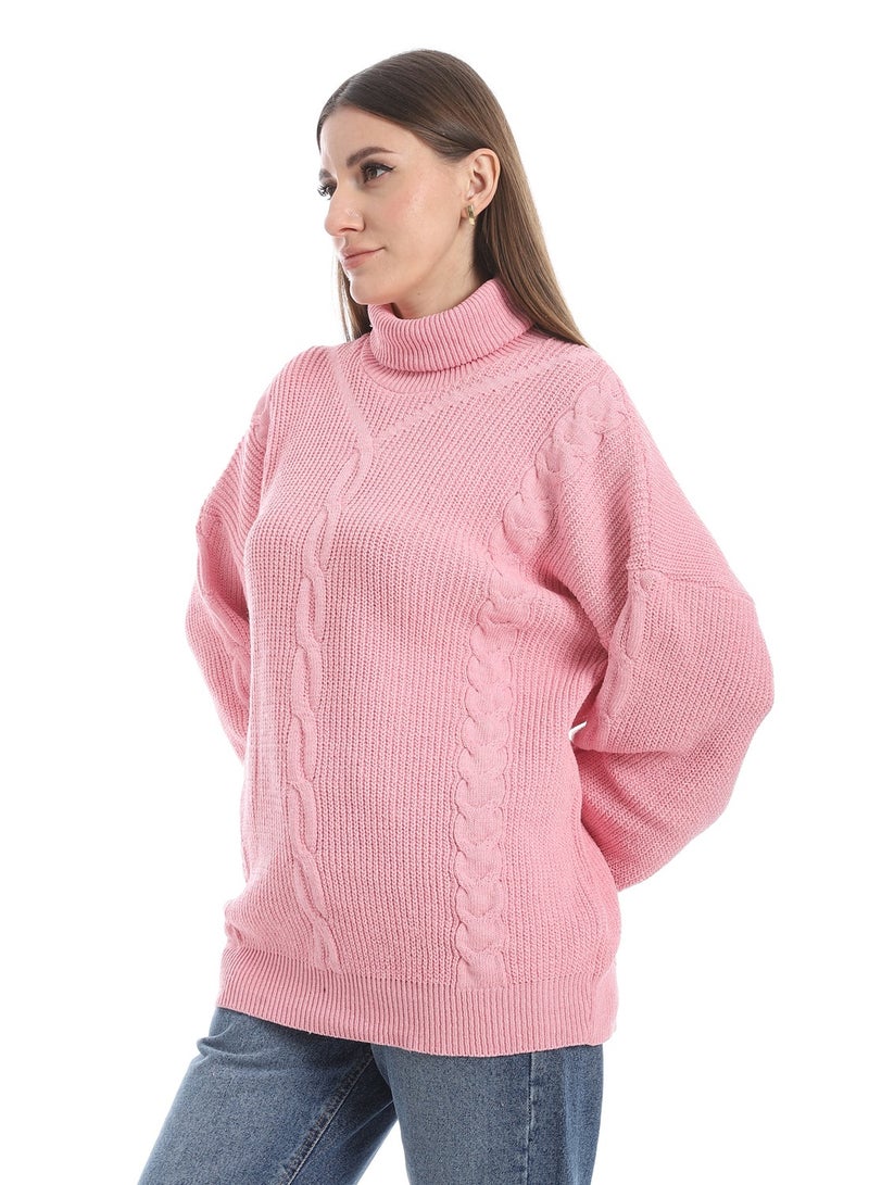 سيزار بلوفر صوف حريمي سادة برقبة عالية وتصميمات متعددة - Image 3