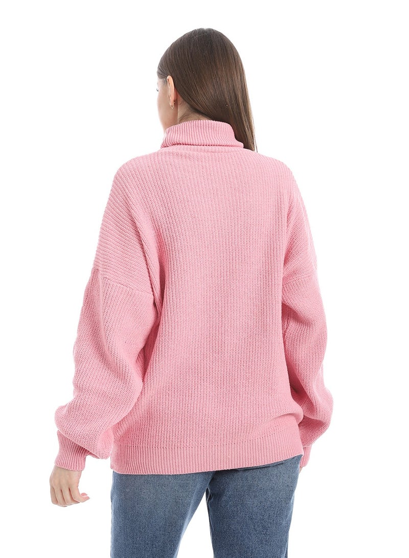 سيزار بلوفر صوف حريمي سادة برقبة عالية وتصميمات متعددة - Image 4