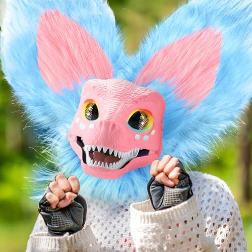 Seenelling 13 Pcs DIY Dino Mask Kit Hard Plastic Dinosaur Mask Furry Therian Dino Costume Kit Animal Dinosaur Party Costume(Cute Color) - Image 5