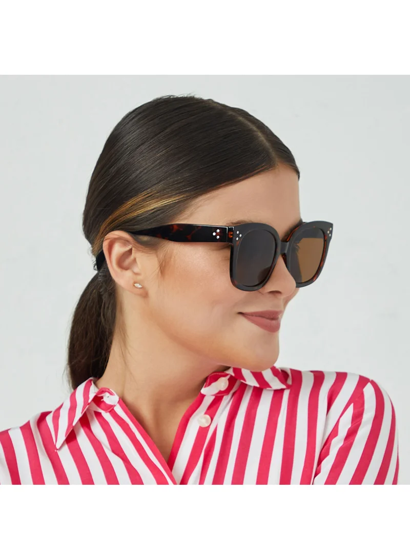 Blackout VEXI Women Tortoise Sunglasses - Frame Material: Thermoplastic Rubber (TR90)- Frame Color: Tortoise-Lens Color: Brown  - Full Rim
