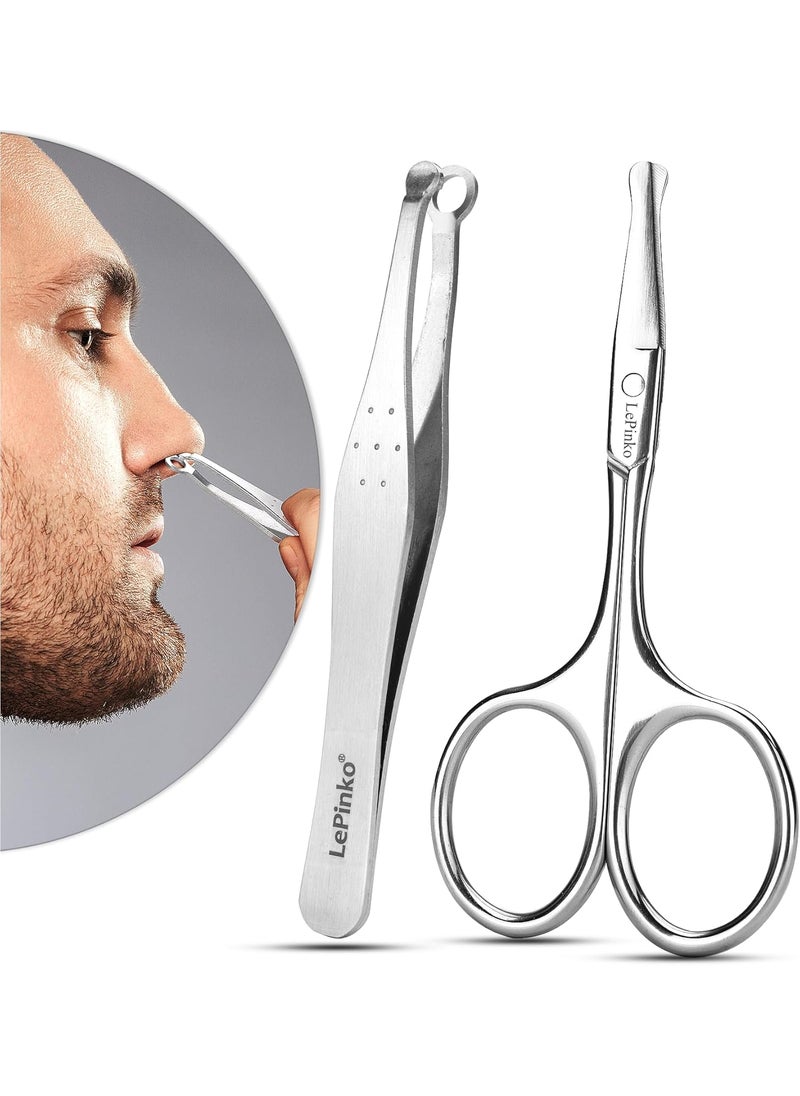 LePinko LePinko Nose Hair Trimmer For Men Nasal Hair Tweezers For Women Small Scissors For Hair Grooming 