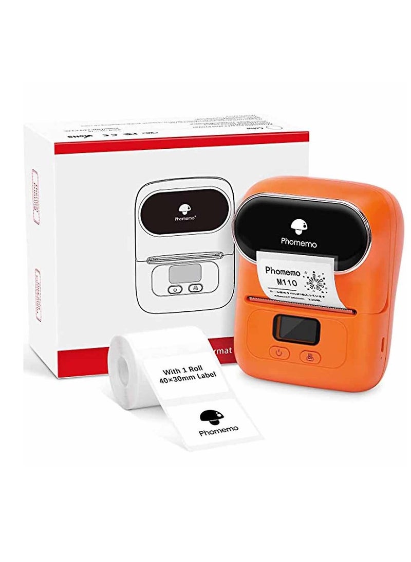 Phomemo M110 Label Machine Thermal Label Printer with Wireless Portable Label Maker Machine for Barcode Self-adhesive Printer Orange - Image 2