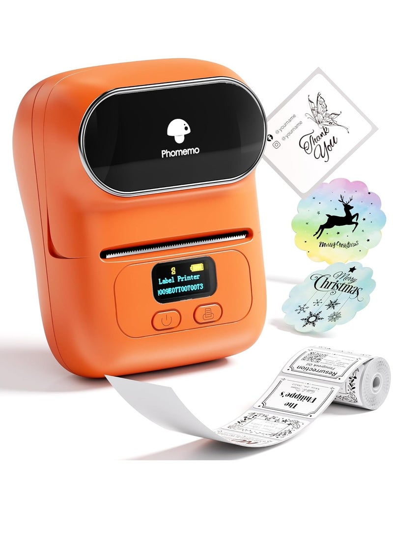 Phomemo M110 Label Machine Thermal Label Printer with Wireless Portable Label Maker Machine for Barcode Self-adhesive Printer Orange - Image 1