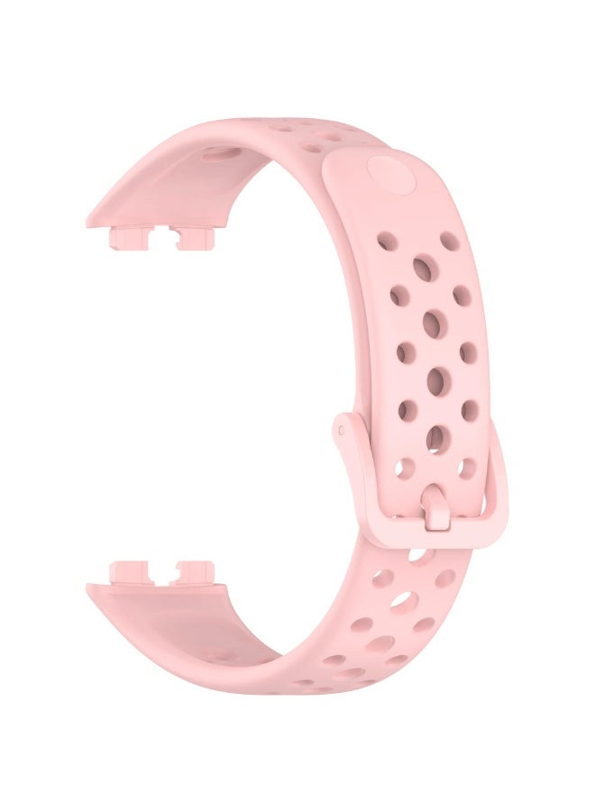 Watchband for Huawei Band 8/9/10 Soft Replacement Silicone Strap Wristband Breathable Bracelet Smart Watch (Pink) - Image 3