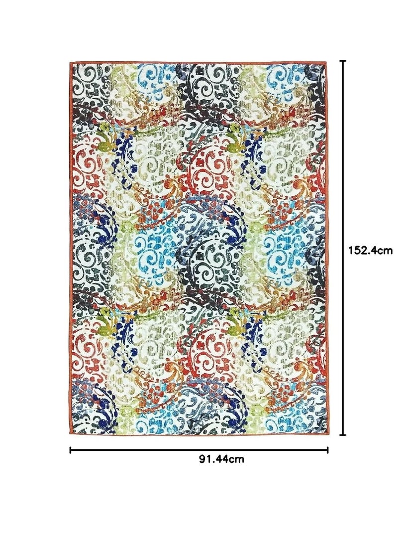 Status Contract Status Contract Polyester 3D Printed Carpet Rug Runner with Anti Slip Backing (3 X 5 ft/Small, Multicolour)  - Image 2