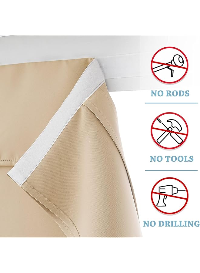 erorex Blackout Door Curtain Privacy Thermal Insulated Tricia Door Window Curtains For Patio French Front Door Sidelight Curtain Tie Up Shade W26 X L69 Inch 1 Panel Beige - Image 3