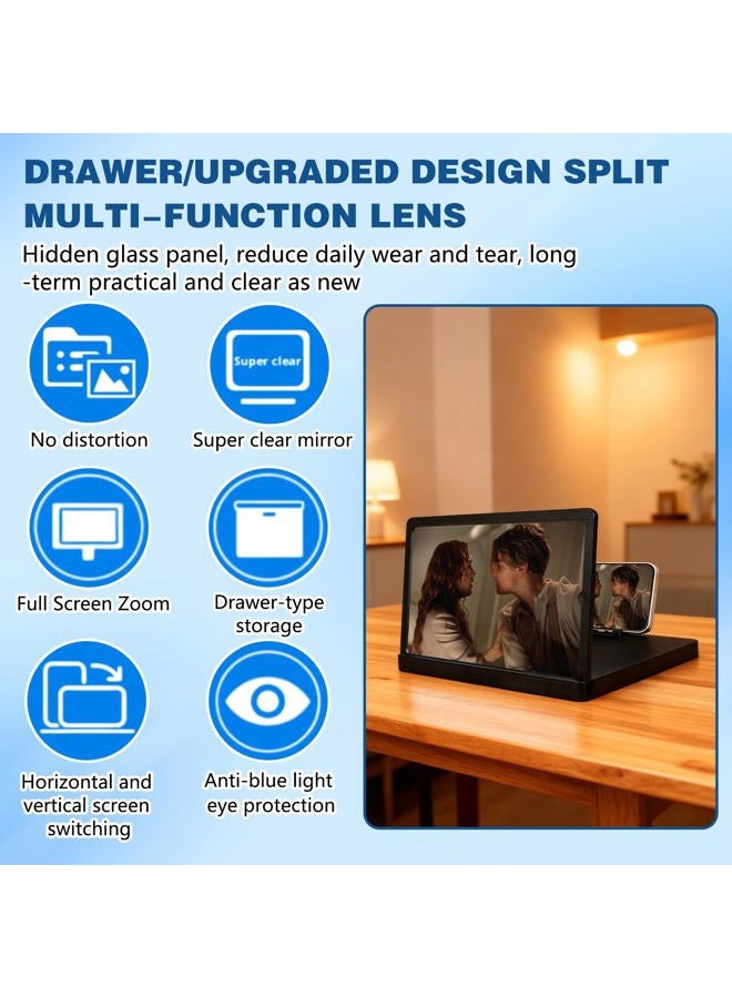 BSpecter Screen Magnifier for Cell Phone, 2026 New 3D HD Magnifing Screen Enlarger Projector for Movies Videos and Gaming, Foldable Phone Stand Holder with Screen Magnifier Compatible with All Phones (10 in) - Image 4