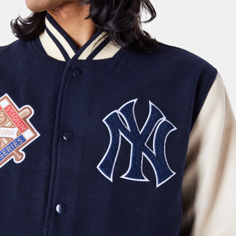 New Era Blue Men's MLB New York Yankees Patch Varsity Jacket for Men | Best Price UAE
