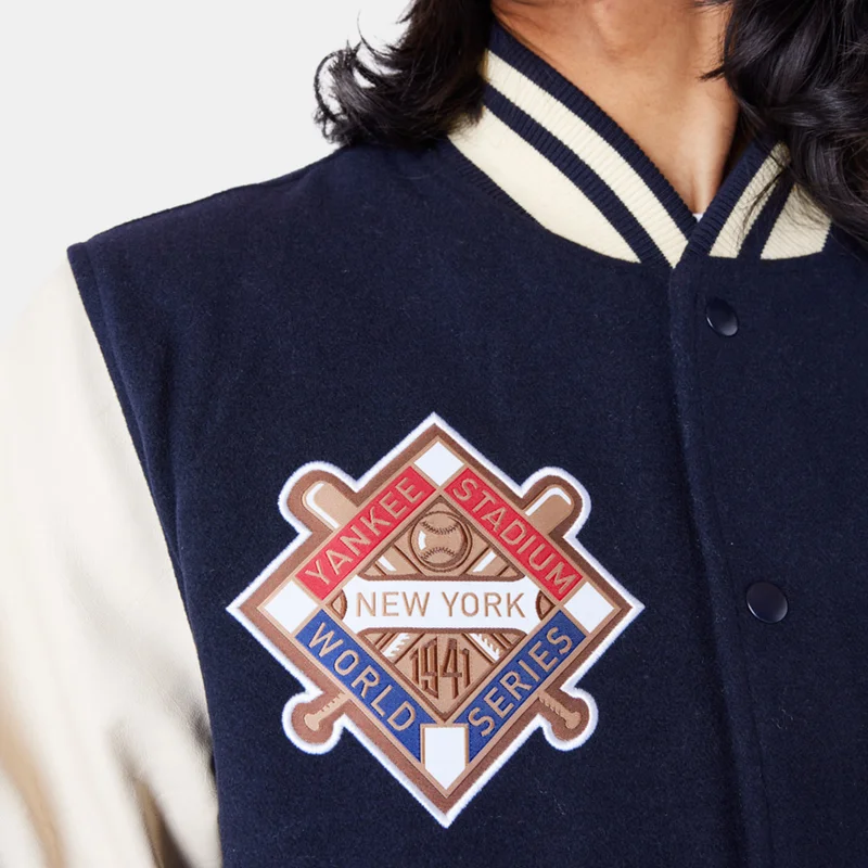 New Era Blue Men's MLB New York Yankees Patch Varsity Jacket for Men | Best Price UAE