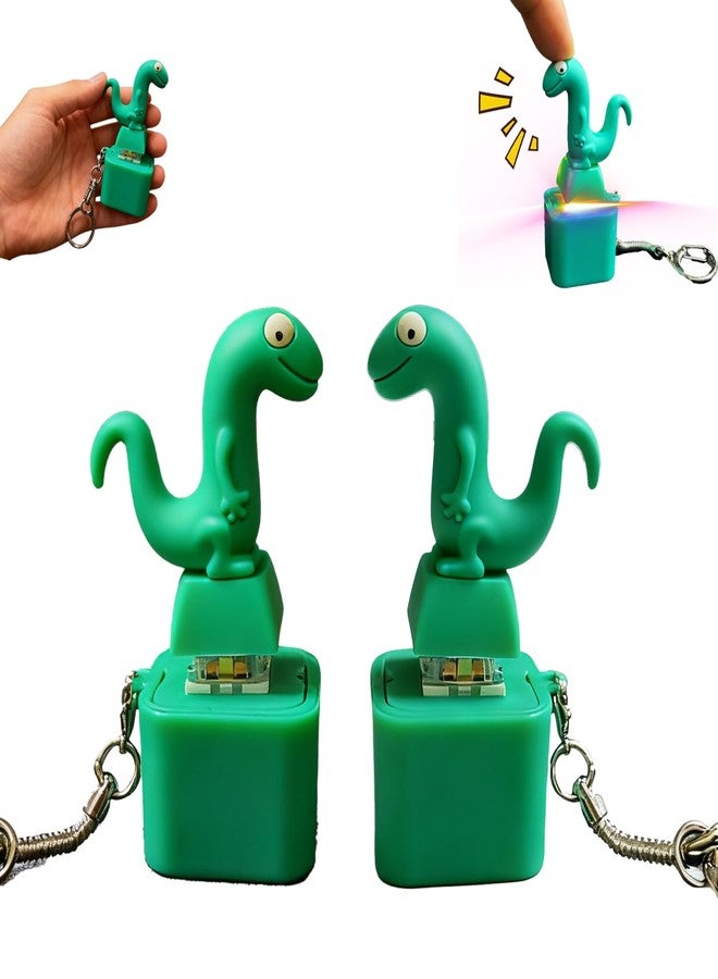 PMDYBY Lizard Keychain Sound Fidget Toys, Fun Rechargeable Lizard Anxiety Relief Keychain Button Toy with Sound & Colorful Light, Portable Anxiety Relief Toy, Adults Keyboard Clicker(2pcs) - Image 1