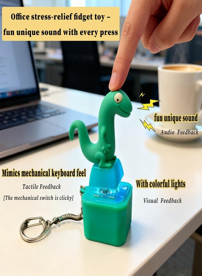 PMDYBY Lizard Keychain Sound Fidget Toys, Fun Rechargeable Lizard Anxiety Relief Keychain Button Toy with Sound & Colorful Light, Portable Anxiety Relief Toy, Adults Keyboard Clicker(2pcs) - Image 3
