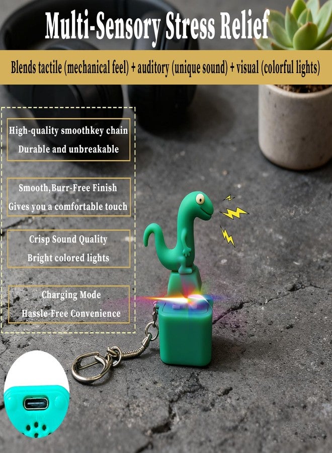PMDYBY Lizard Keychain Sound Fidget Toys, Fun Rechargeable Lizard Anxiety Relief Keychain Button Toy with Sound & Colorful Light, Portable Anxiety Relief Toy, Adults Keyboard Clicker(2pcs) - Image 4