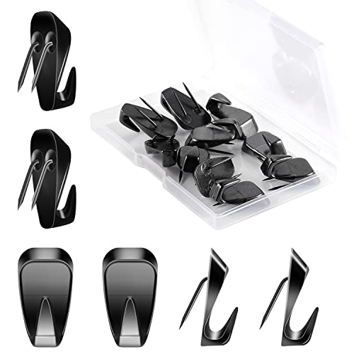 AIEX 10pcs Cubicle Hooks for Fabric Walls, Metal Push Pin Hooks Office Shelf Accessories Hanging Supplies Coat Clips Hanger Nails for Picture Clock Photo Frame Keychain (Black) - Image 1