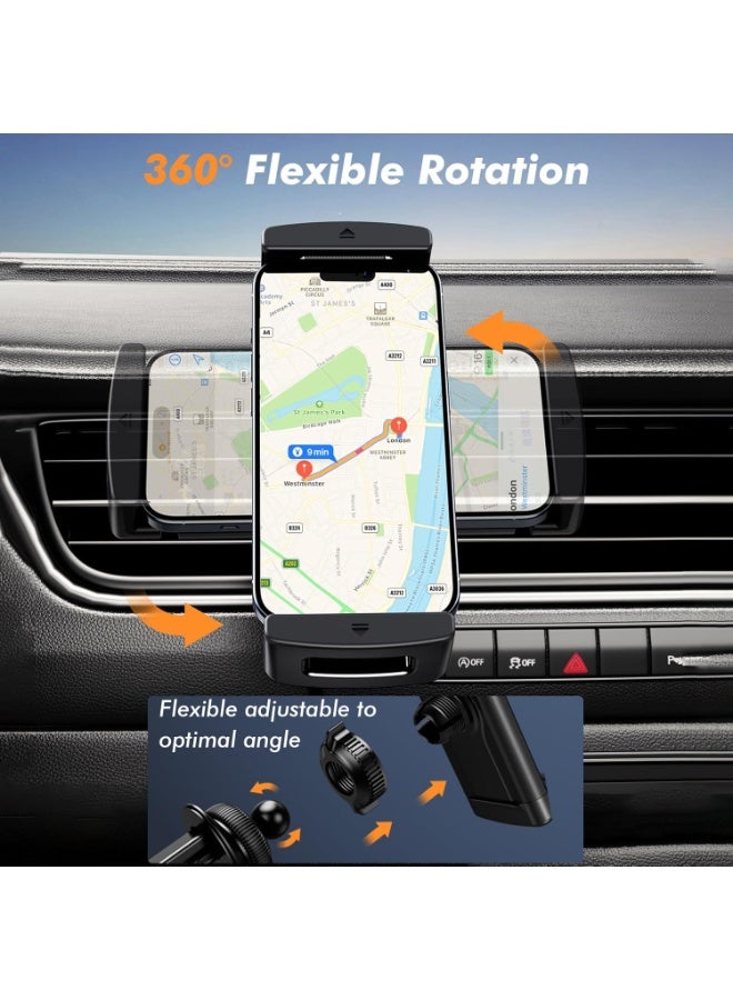 حامل هاتف وجهاز لوحي للسيارة قابل للدوران 360 درجة متوافق مع Samsung Galaxy Z Fold والأجهزة من 4 إلى 12.9 بوصة مع دعم الأغطية السميكة وتثبيت على فتحة التكييف - Image 4