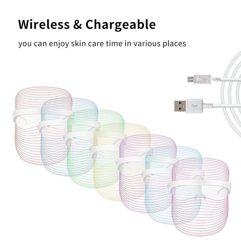 Ndola 7 in 1 LED Face Mask For Glowing Clean Clear Skin Anti Acne Anti Ageing Skin Rejuvenation Facial at home For All Skin Type For Men Women unisex - Image 2