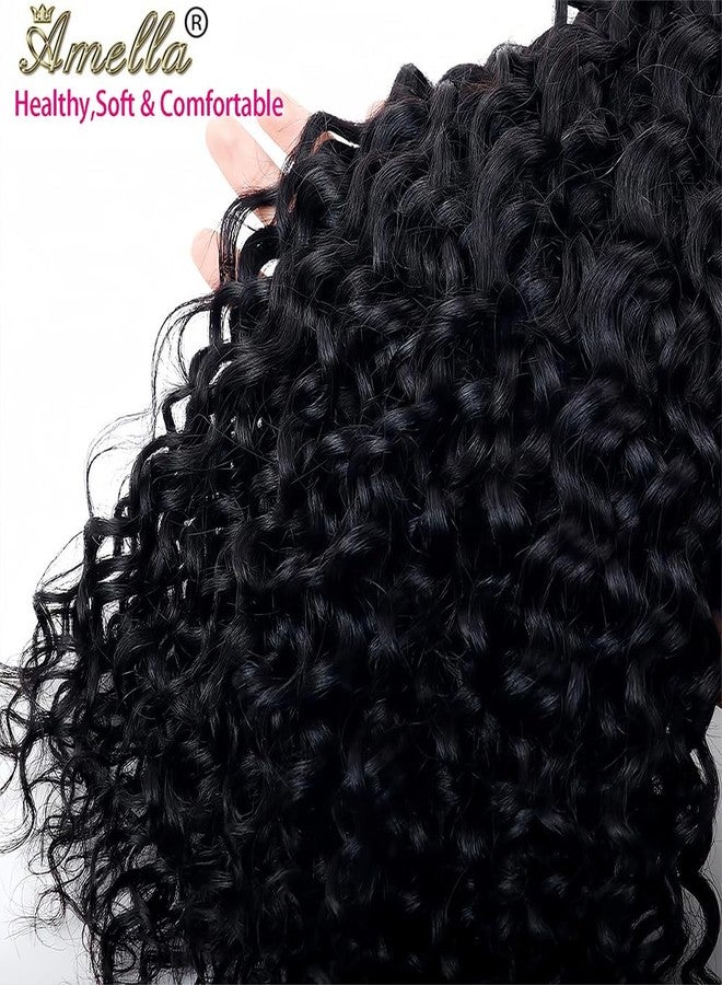 Amella Boho Hair for Braiding 24inch (1pack-2bundles) Water Wave Curly Braiding Hair Human Braiding Hair for Boho Braids Natural Black Color - Image 5