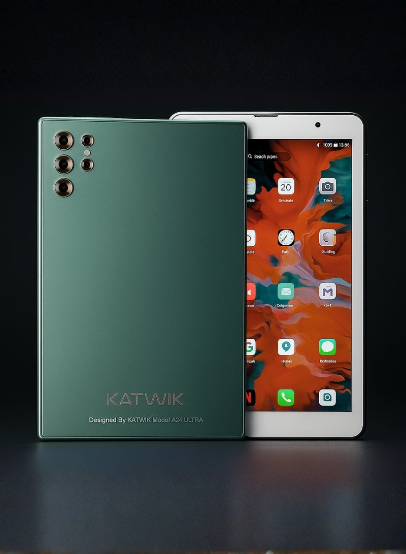 كاتويك تابلت A24ULTRA الذكي للأطفال للتعليم، بشاشة 10.1 بوصة، لوحة مفاتيح وفأرة لاسلكية، غطاء قابل للطي، سماعات أذن بلوتوث، قلم، وشاحن من نوع C