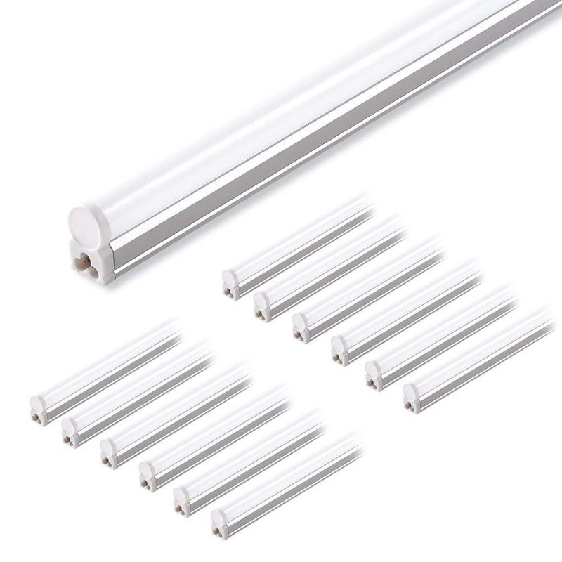 Barrina (Pack of 12 LED T5 Shop Light, 4FT, 2200lm, 6500K (Super Bright White), 20W, Utility Shop Lights, Ceiling and Under Cabinet Light, ETL Listed, Corded Electric with ON/Off Switch - Image 1