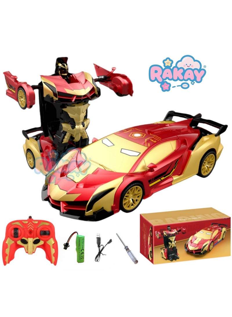 RAKAY 2 in 1 Transform RC Car Toys for Boys,2.4GHz Remote Control Robot Car Toys,Transform Robot Toy 360°Speed Drifting One-click,Gift for Kids Ages 3-12 - Image 1