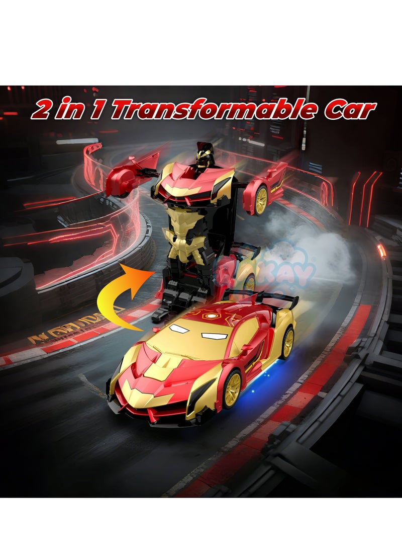 RAKAY 2 in 1 Transform RC Car Toys for Boys,2.4GHz Remote Control Robot Car Toys,Transform Robot Toy 360°Speed Drifting One-click,Gift for Kids Ages 3-12 - Image 4