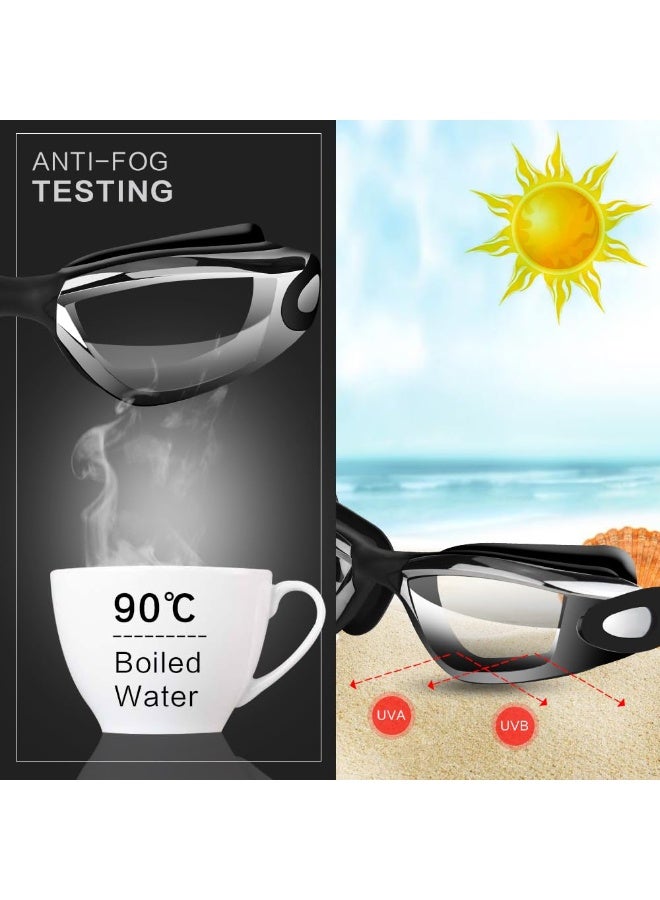 Swim Goggles Set with Anti-Fog UV Protection – No Leak Swimming Goggles, Includes Swim Cap, Nose Clip, Earplugs & Case, One Size for Men Women Youth - Image 4