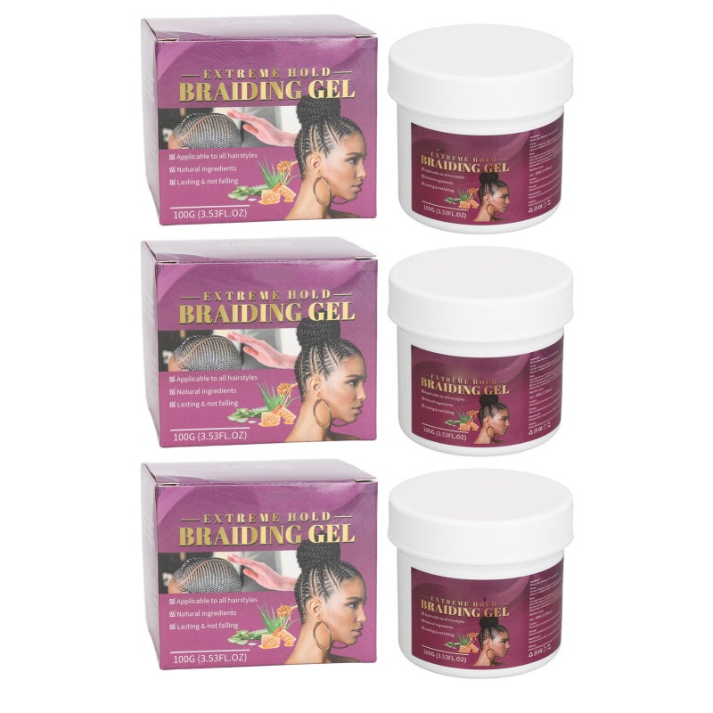 Dreadlock Hold Gel: 3 Boxes Nutrient Ingredients Semi Matte Effect Hair Braiding Gel - Safe Gentle Formula Locking Styling Gel for Daily Styling Dating Parties - Image 1