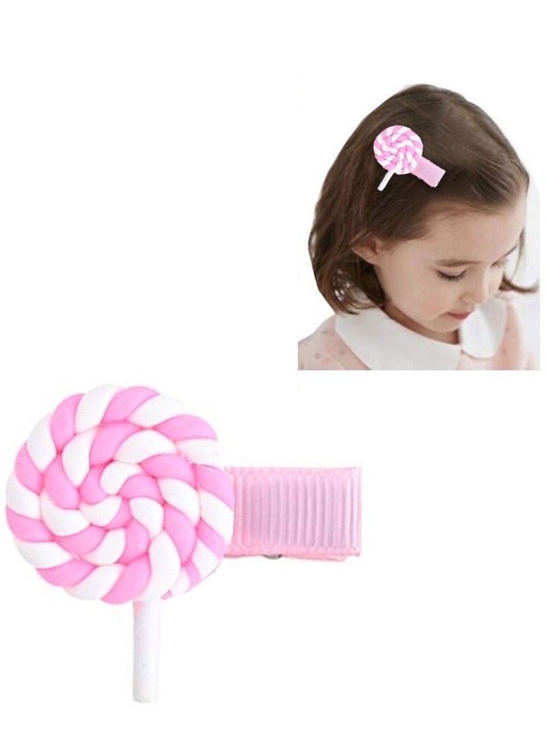 CATANES 4 Packs For Hair Clips Lollipop Colourful Flatback Polymer Hair Clips - Image 3