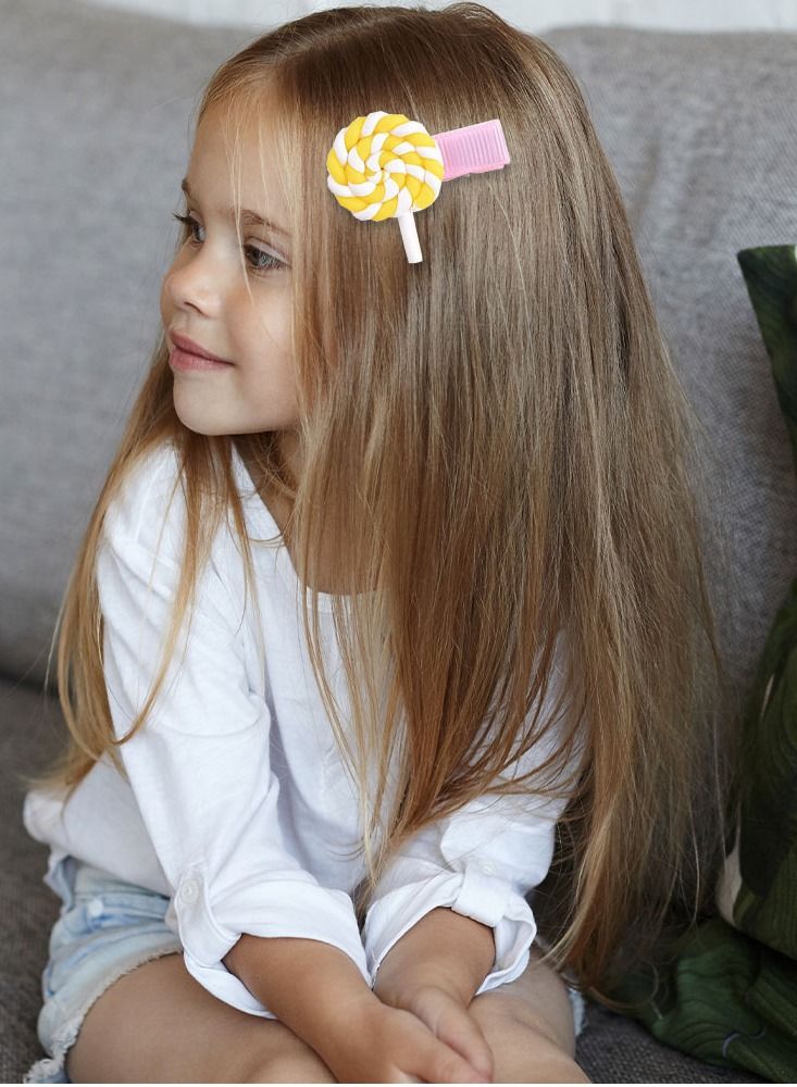 CATANES 4 Packs For Hair Clips Lollipop Colourful Flatback Polymer Hair Clips - Image 2