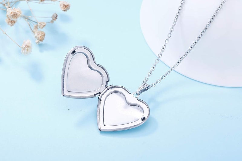 YOUFENG Locket Necklace that Holds Pictures Initial Alphabet A-Z Letter Pendant Necklace Platinum Plated Gifts for Women - Image 5