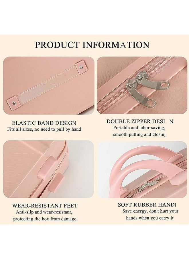 ShreeVoke Portable Makeup Travel Case Hand Luggage, Mini ABS Carrying Makeup Case Suitcase with Elastic Band, Hard Shell Cosmetic Case for Travel Vanity Box - Image 4