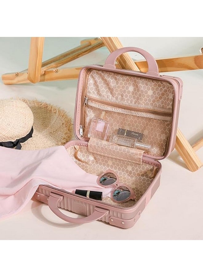 ShreeVoke Portable Makeup Travel Case Hand Luggage, Mini ABS Carrying Makeup Case Suitcase with Elastic Band, Hard Shell Cosmetic Case for Travel Vanity Box - Image 3