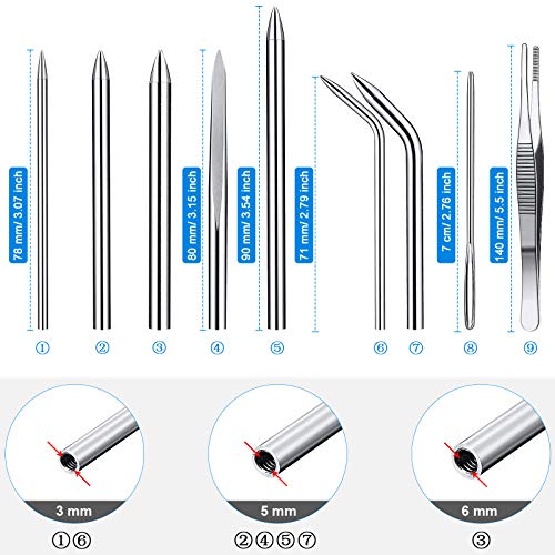 Ferraycle 12-Piece Paracord Tool Set - Stainless Steel Knotter, Marlinspike, Stitching Needles, Smoothing Tool for Leather or Paracord Work (Black) - Image 2
