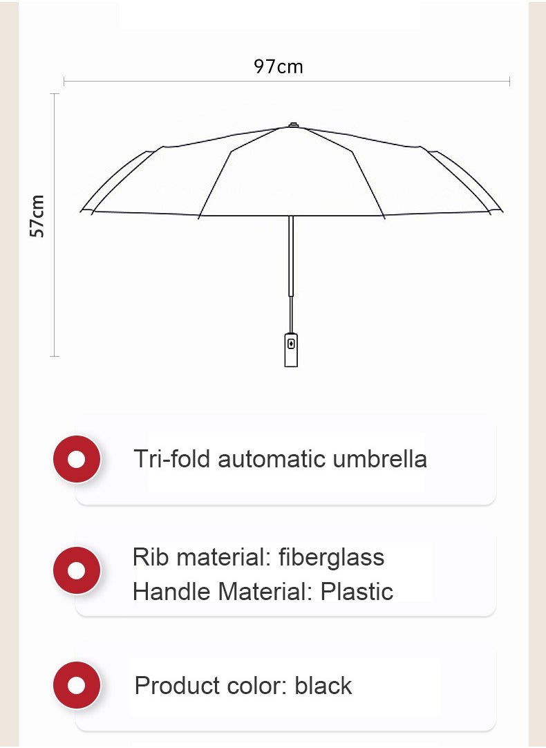 BMW - 4S BMW Auto Business Automatic Tri-fold Umbrella One-click Opening and Folding Gift Umbrella - Image 1