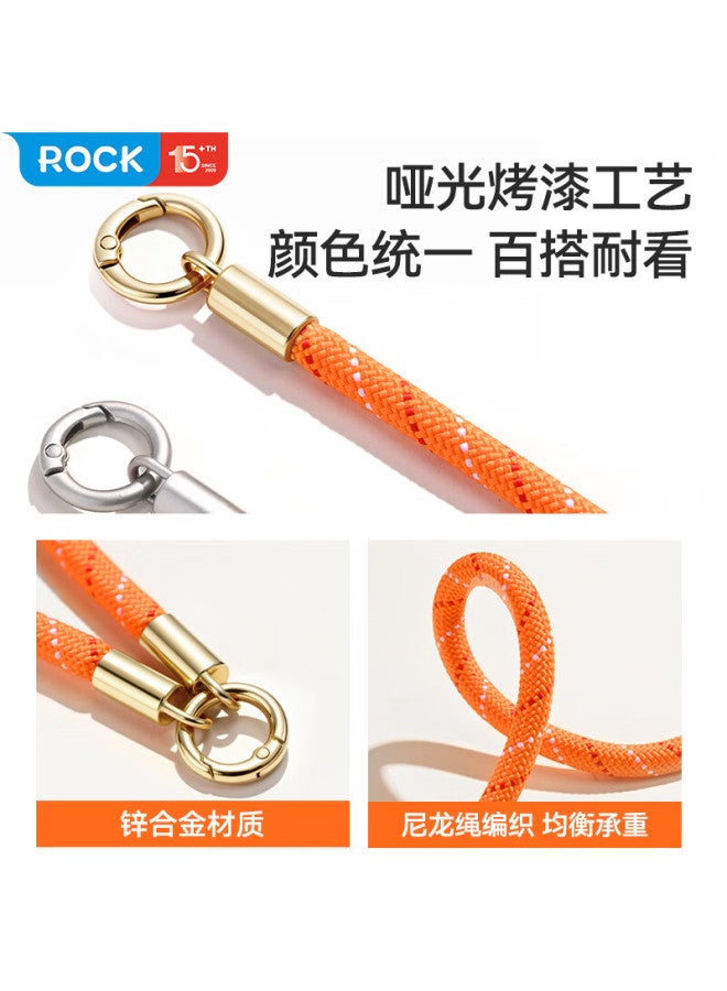 Rock Wrist Strap Short Phone Lanyard Braided Anti-theft Anti-lost Durable Portable Phone Chain Silver Gray