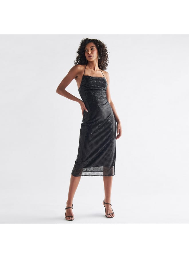 Splash FAV Sequin Halter Midi Dress  - Image 1