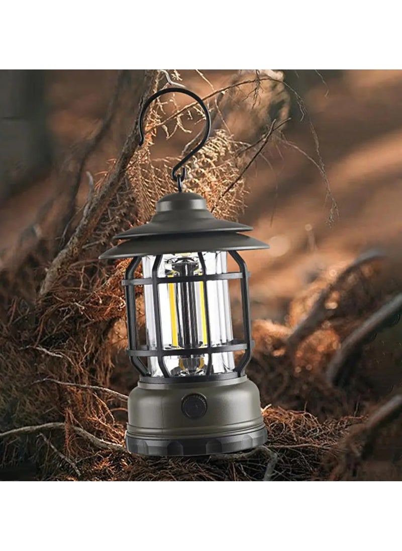 Camping Light Portable Hook Waterproof Power Saving Weather-Proof Rechargeable Quick Charging Retro High Brightness Tent Lamp