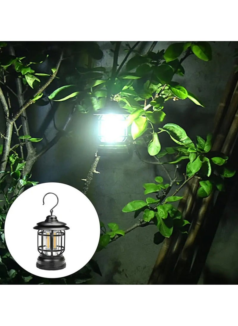 Camping Light Portable Hook Waterproof Power Saving Weather-Proof Rechargeable Quick Charging Retro High Brightness Tent Lamp
