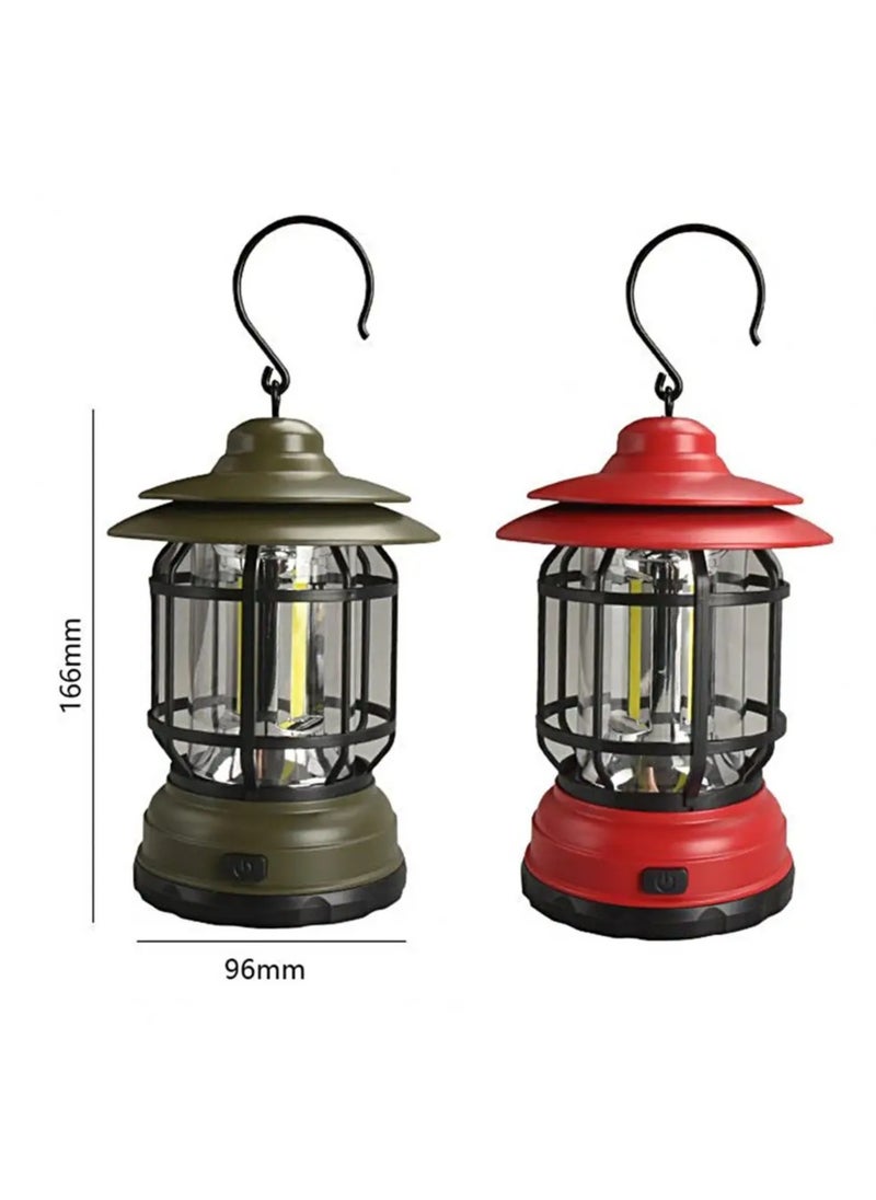 Camping Light Portable Hook Waterproof Power Saving Weather-Proof Rechargeable Quick Charging Retro High Brightness Tent Lamp