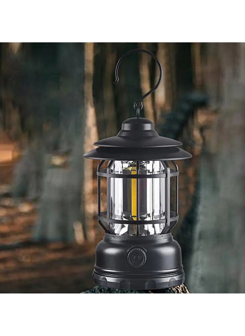 Camping Light Portable Hook Waterproof Power Saving Weather-Proof Rechargeable Quick Charging Retro High Brightness Tent Lamp