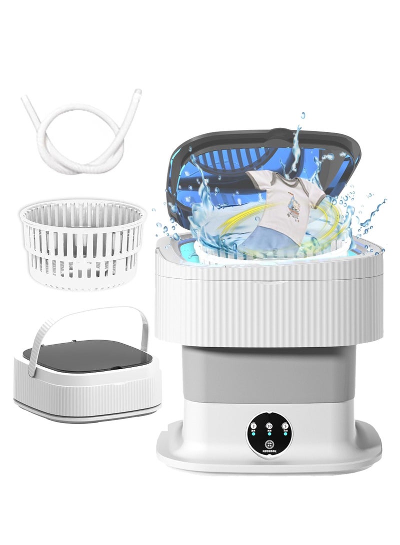 MIXDE 10L Portable Washing Machine,Foldable Mini Washer and Dryer with 3 Cleaning Modes, Upgraded Collapsible Laundry for Travel,Underwear,Baby Clothes,Socks - Image 1