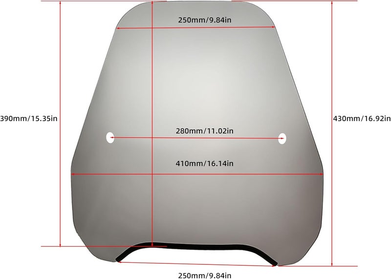 FATECIM 15" Smoke Motorcycle Windscreen Windshield - Universal Fit for Various Motorcycles - Image 5
