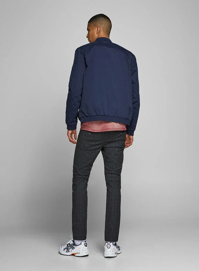 جاك اند جونز جاكيت بومبر بأكمام طويلة وسحاب وأساور