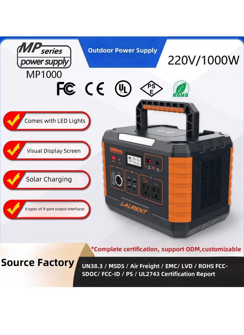 Generic Portable Power: 1000W Solar Charging, 999Wh Pure Sine Wave, LED Lighting, Wireless Charging - Solar Generators for Home Use, Outdoors Camping, Travel, Hunting  - Image 5