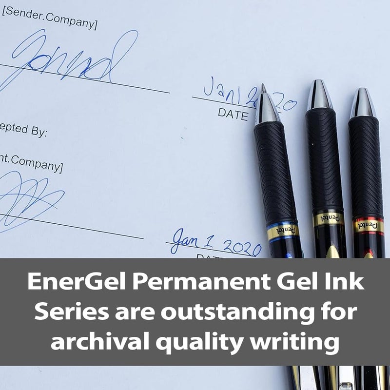 بنتل أقلام جل حبر دائمة من بنتل إنرجيل - 0.5 مم، أسود - Image 3