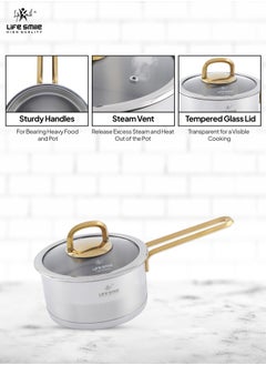 Cookware Set 12 Pieces - Pure 18/10 Stainless Steel Cooking Set - Induction Base Pots and Pans Set - Non-Toxic, 100% PFOA, PTFE & PFOS Free - Oven Safe Kitchen Cookware Sets (Gold) - pzsku/ZEFC591E8E980943F8164Z/45/_/1720787773/3ec1b3ac-07c5-44fa-8a96-c87d2edf8aaf