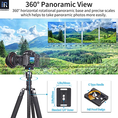 INNOREL D34 34mm Low Profile Tripod Ball Head Professional All Metal CNC Panoramic Camera Tripod Head for Monopod,DSLR Cameras,Camcorder,DV with 1/4" Arca Swiss Quick Release Plate Load 33lb/15kg - Image 4