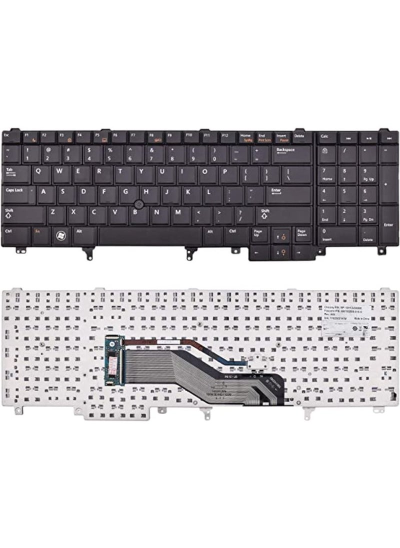 PARTNER - Replacement Keyboard Compatible with Dell Latitude E5520 E5520m E5530 E6520 E6530 E6540 Precision M4600 M4700 M4800 M6600 M6700 Laptop US Layout - Image 1